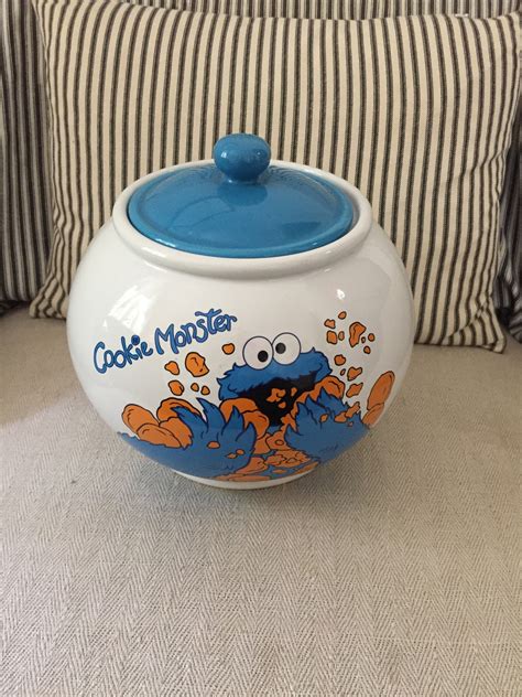 Vintage Cookie Monster Cookie Jar Sesame Place Blue Ceramic | Etsy