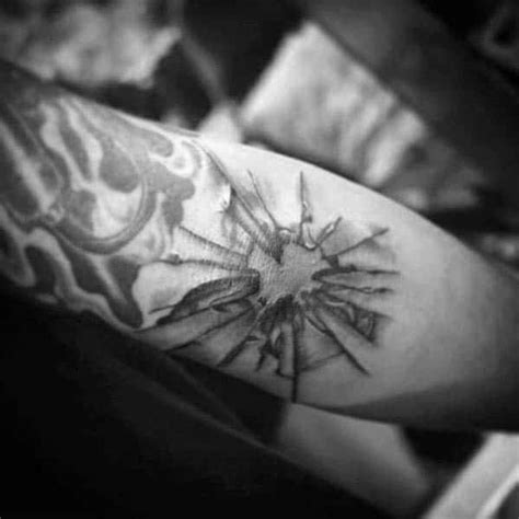 30 Broken Glass Tattoo Designs For Men - Shattered Ink Ideas