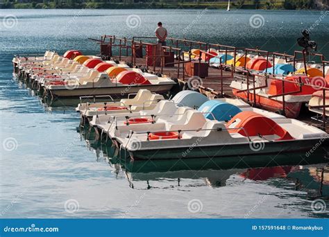 A Pedalo - Pedal Boats at the Lake Editorial Stock Photo - Image of ...