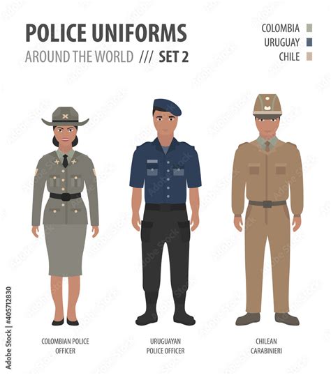 Police uniforms around the world. Suit, clothing of american police ...