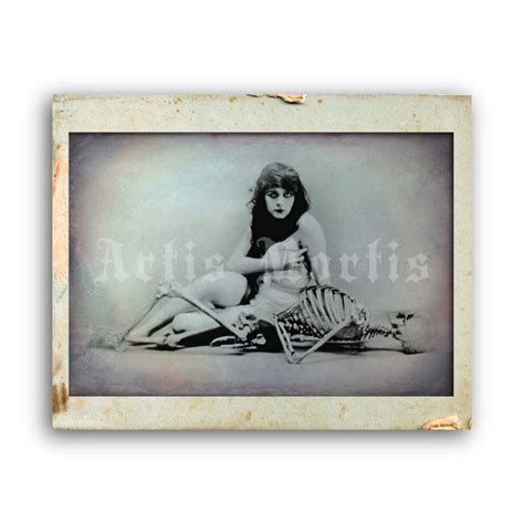 Printable The Vamp girl with Skeleton photo - actress Theda Bara