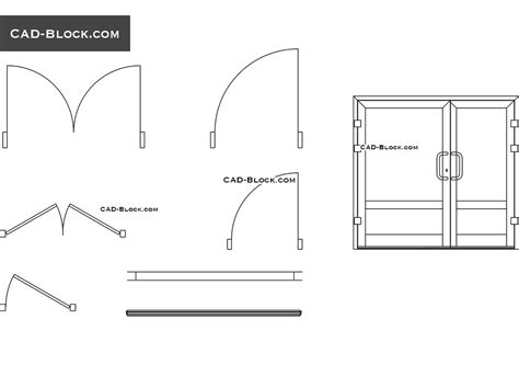 Door and window dynamic block, AutoCAD models, CAD drawings download