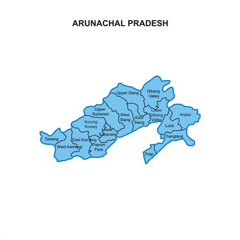 Arunachal Pradesh map graphic - Vector India World Map, Indian ...