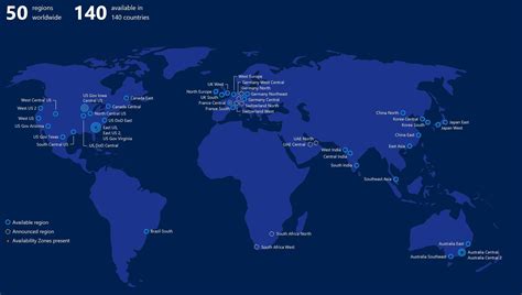 This map details the spread of Azure data centers across the world ...