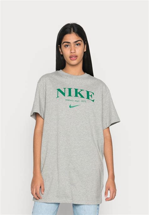 Nike Sportswear DRESS - Jersey dress - grey heather/malachite/grey ...