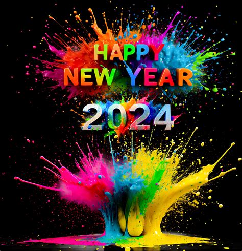 Happy New Year, 2024, Greeting Card Free Stock Photo - Public Domain Pictures