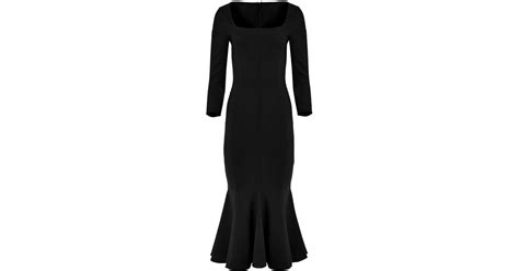 Carolina Herrera Square-neck Trumpet Dress in Black | Lyst