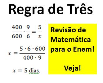 Matemática Enem: Razões e proporções – Regra de três