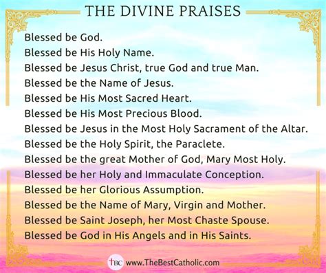 The Divine Praises – The Best Catholic