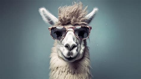 Premium AI Image | a llama wearing sunglasses with a pair of sunglasses ...