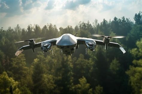 Premium AI Image | American Military Drone in Flight Generative Ai