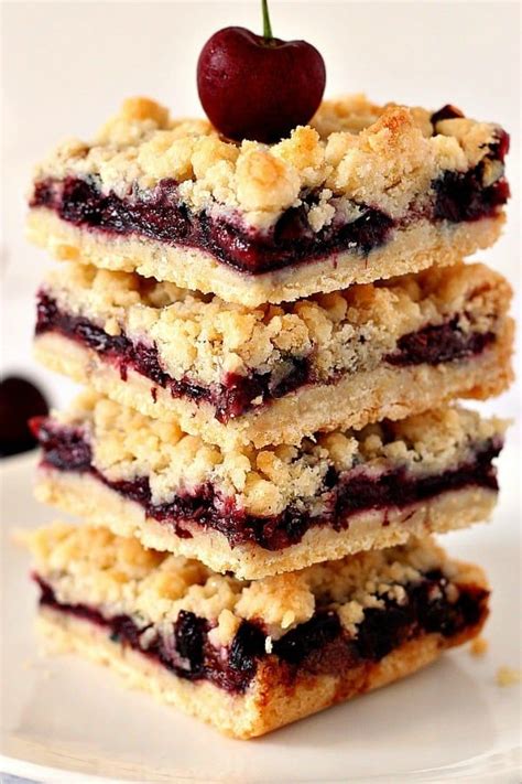 Cherry Pie Crumb Bars Recipe - Crunchy Creamy Sweet | Cherry desserts, Cherry recipes dessert ...