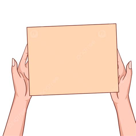 Hand Holding Paper Cartoon Sticky Note Box, Hand, Both Hands, Paper PNG Transparent Clipart ...