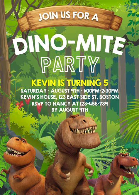 Dinosaur Birthday Invitations Template