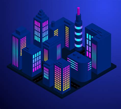 Isometric City Illustration in Adobe Illustrator