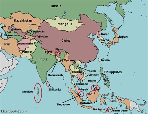Printable Map Of Asia Labeled