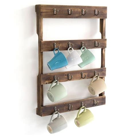 With vintage country charm, this hanging coffee cup racks offers a ...