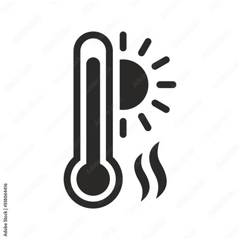 Heatwave icon, climate change, global warming. Thermometer. Heat wave ...