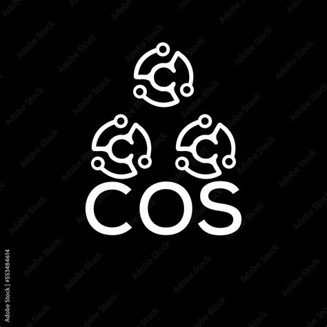 COS letter logo. COS best black background vector image. COS Monogram logo design for ...