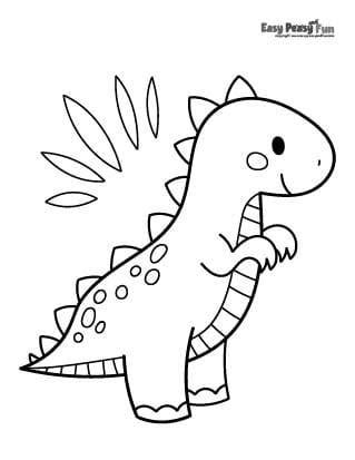 Simple Dinosaur Coloring Pages For Kids