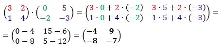 Multiplicación de matrices - Universo Formulas