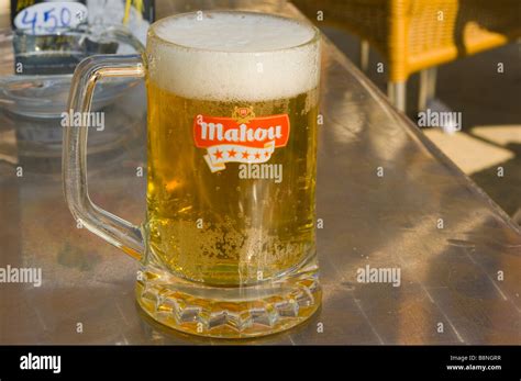 Beer Glass tankard Of Ice Cold Mahou Lager Stock Photo: 22601819 - Alamy