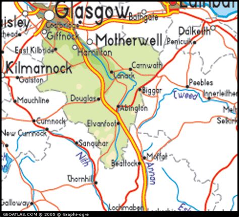 Map of Scotland, South Lanarkshire, UK Map, UK Atlas