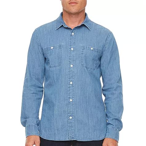 mutual weave Mens Regular Fit Long Sleeve Button-Down Shirt - JCPenney