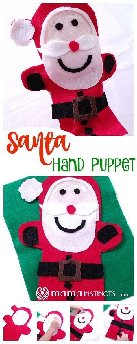 Santa Hand Puppet | Recipe | Hand puppets, Puppets, Puppets diy