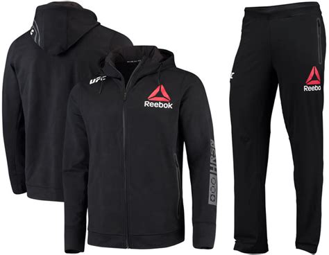 Reebok UFC Black Walkout Hoodie and Pants | FighterXFashion.com