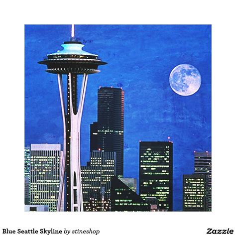 Blue Seattle Skyline Canvas Print | Seattle skyline, Skyline, Seattle