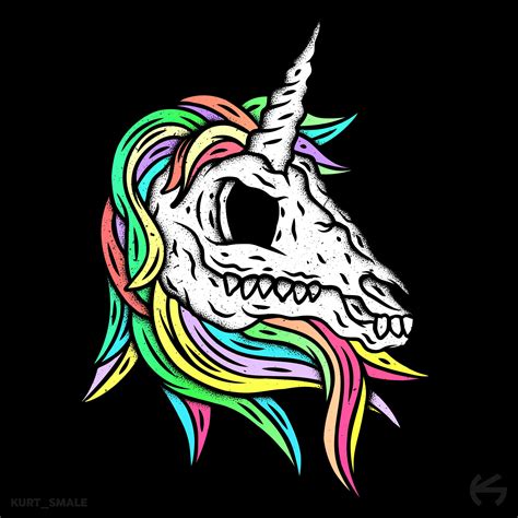 Unicorn Skull | Skull artwork, Unicorn illustration, Stippling art