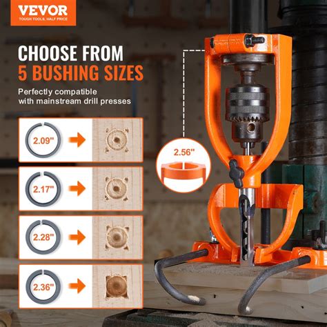 VEVOR Mortising Attachment for Drill Press, 4 Model Drills Square Hole ...