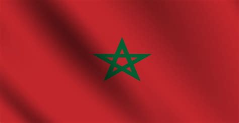 Which country has a green star on its red flag?