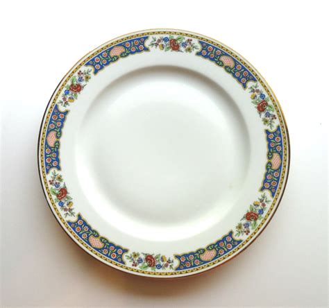 6 Limoges French China La Cloche Dinner Plates Royal Blue