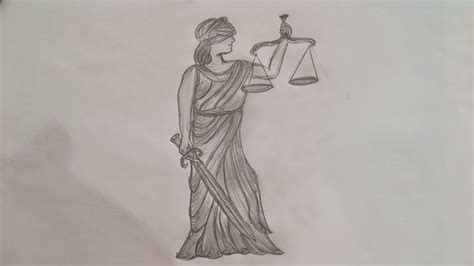 How to draw lady justice. #drawing, #pencilsketch, न्याय की देवी, - YouTube