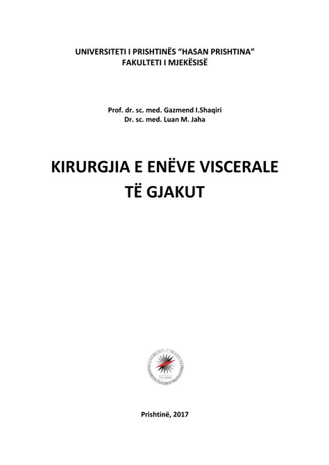 (PDF) UNIVERSITETI I PRISHTINËS "HASAN PRISHTINA" FAKULTETI I MJEKËSISË ...