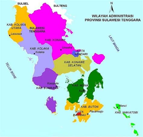 Peta Sulawesi Tenggara Lengkap dengan Nama Kota - Lamudi