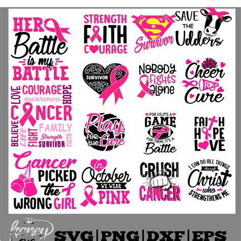 Cancer Awareness SVG Bundle / Breast Cancer SVG / Cut Files / | Etsy