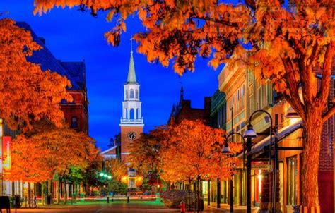 Church Street, Burlington, Vermont Autumn evening blue hour by LEX PIX ...