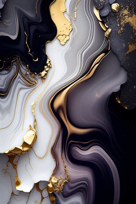 Luxury Abstract, Black and Gold, Fluid Art Painting, Wall Art ...