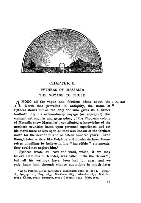 PYTHEAS OF MASSALIA THE VOYAGE TO THULE (CHAP. II) - In Northern Mists