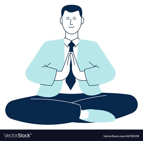 Businessman in lotus pose calm person meditation Vector Image