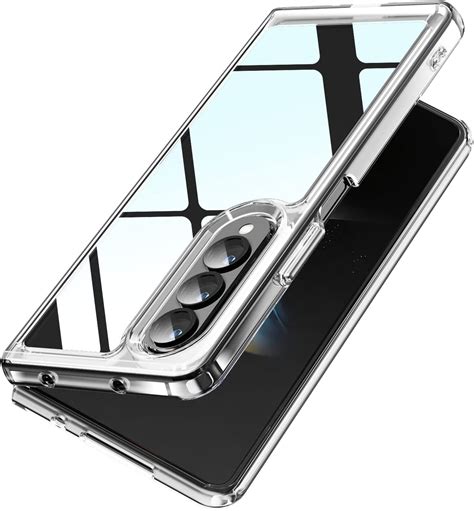 Samsung Galaxy Z Fold 4 Clear Case, Crystal Flexible Edges Hard Back