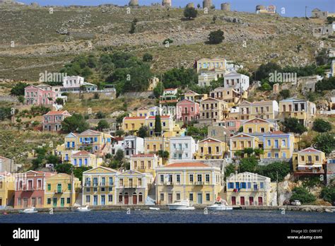 Symi Harbour, Symi (Simi), Rhodes (Rodos) Region, The Dodecanese, South Aegean Region, Greece ...