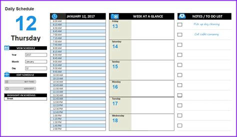Personal Daily Planner Template | Excel Templates | Excel Spreadsheets - Excel Templates | Excel ...