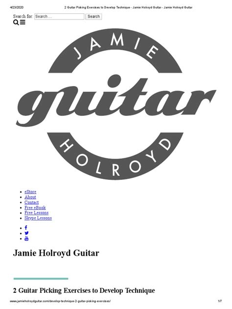 2 Guitar Picking Exercises To Develop Technique - Jamie Holroyd Guitar - Jamie Holroyd Guitar ...