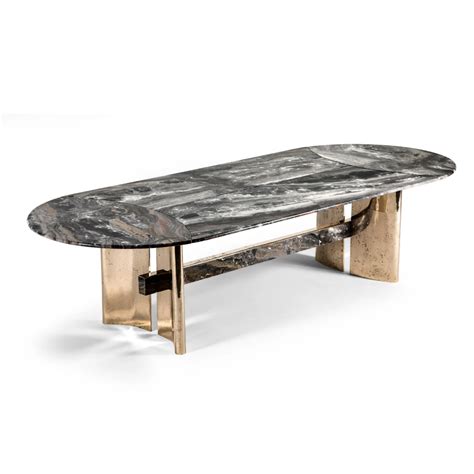 Italian Style Luxury Oval Design Natural Marble Dining Table