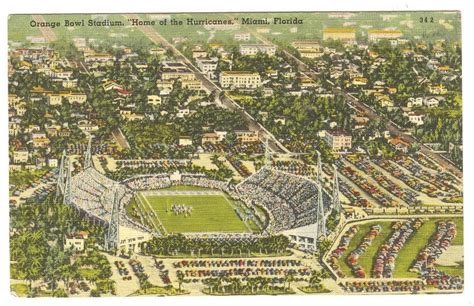 Judy's Postcards Plus: Orange Bowl Stadium Miami Home of the Hurricanes ...