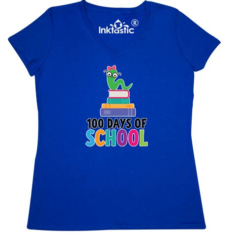 100th Day of School Party Women's V-Neck T-Shirt Royal $17.99 www.homewiseshopperkids.com | 100 ...